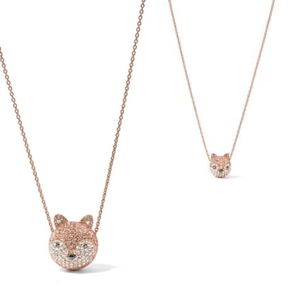 Fossil Party Animals Rhinestone Fox Necklace Duo